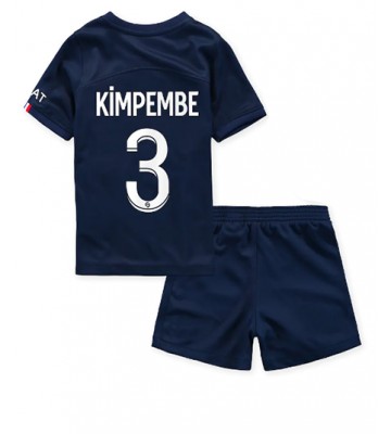 Paris Saint-Germain Presnel Kimpembe #3 Hjemmedraktsett Barn 2022-23 Kortermet (+ Korte bukser)